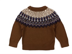 FUB amber Fair Isle merino wool sweater
